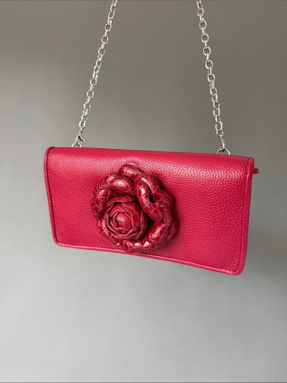 Brighton Rockmore Leather Rose Wallet & Chain Shoulder Bag NWT